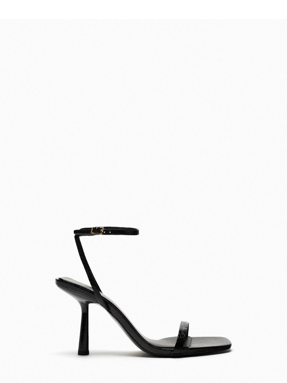 Zara Black Ankle-Strap Stiletto Sandal NWT size 8